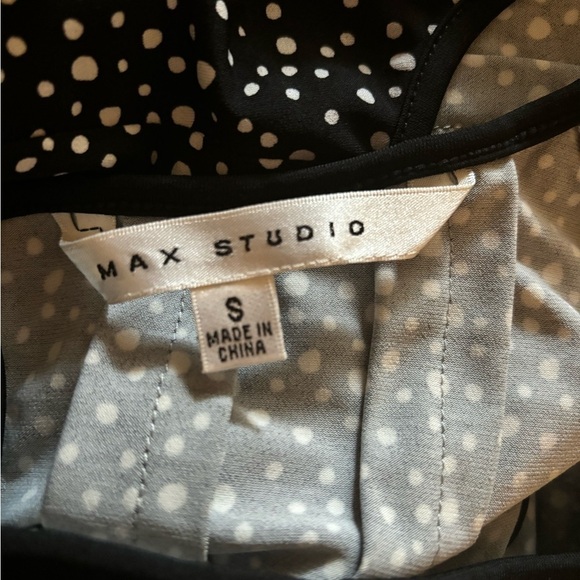 Max Studio Polka Dot Fit and Flare Dress Black & White Small S - Picture 4 of 5